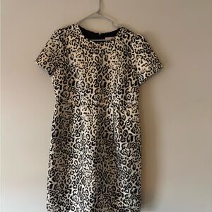Rachel Parcell Black and Cream Animal Print Mini Dress